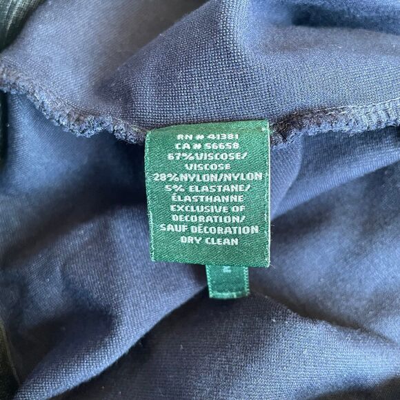 Lauren By‎ Ralph Lauren Navy Blue Leggings Lace Up Ankle Viscose Women's Small - Picture 5 of 7